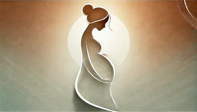 Minimalist Silhouette Of A Pregnant Woman