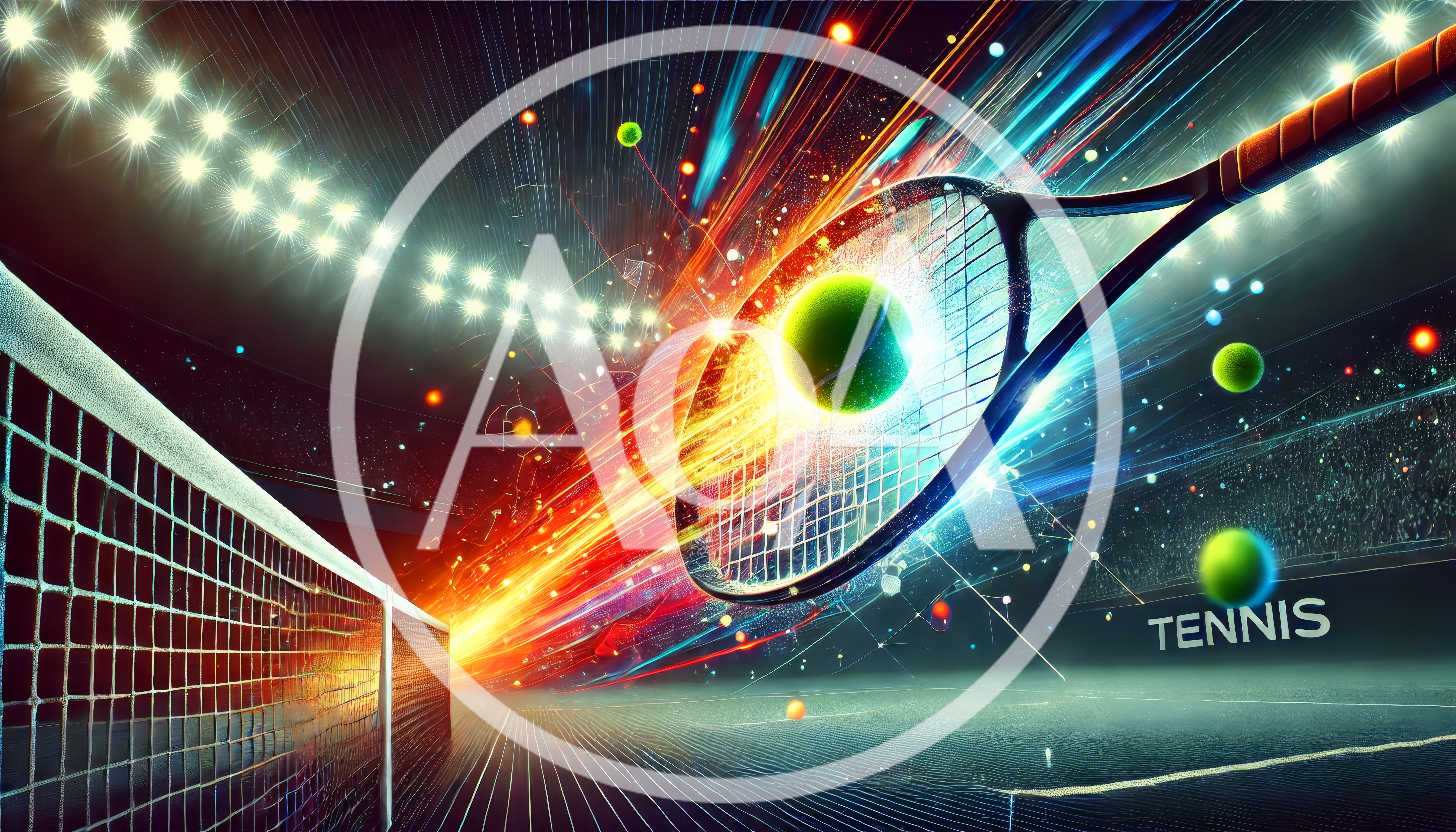 Dynamic Tennis Racket Striking Ball With Motion Blur