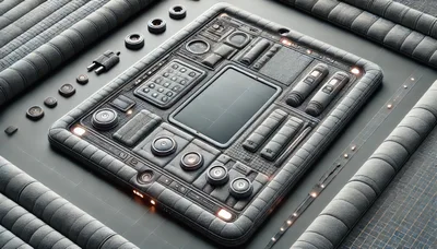 Futuristic Control Panel With Tactile Interface Elements