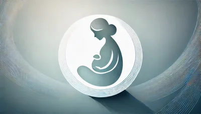 Stylized Silhouette Of A Pregnant Woman In A Circle