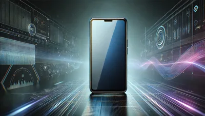 Smartphone Centered In Futuristic Digital Data Environment