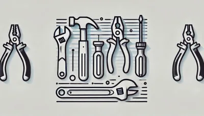 Minimalist Line Art Illustration Of Assorted Hand Tools