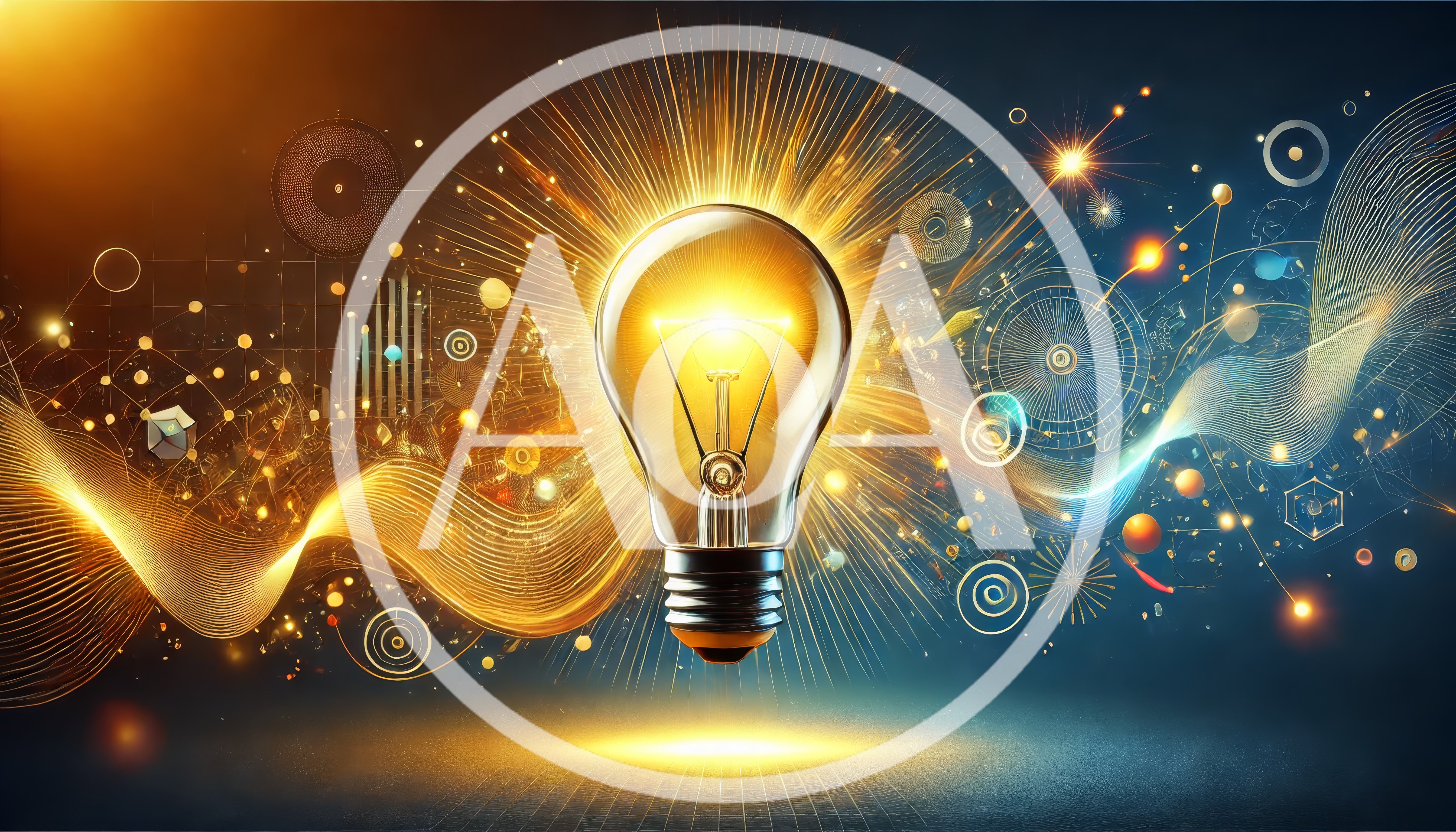 Glowing Light Bulb With Abstract Digital Data Visualization