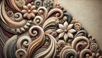Intricate Floral Relief Carving With Swirling Ornate Patterns