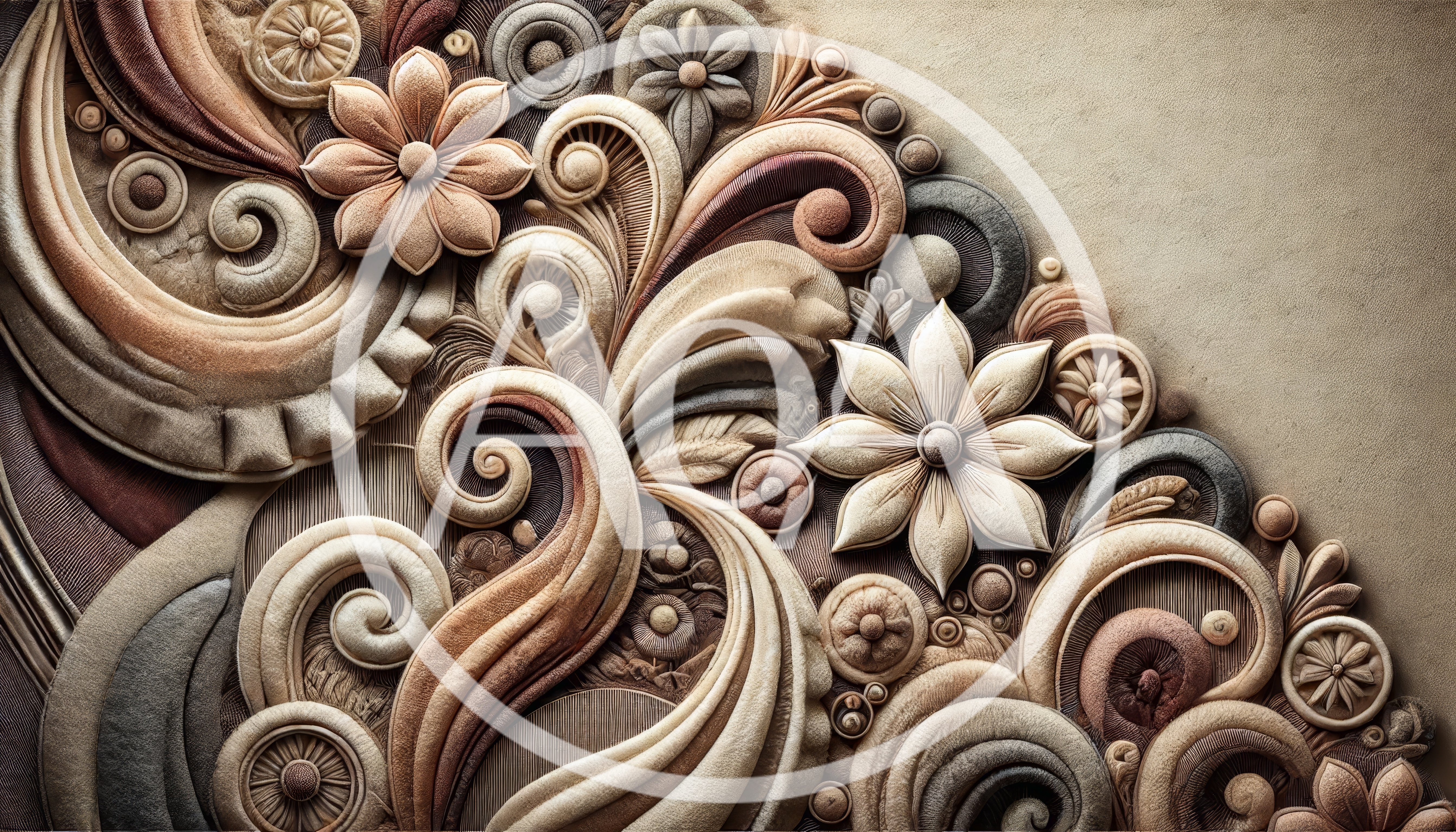 Intricate Floral Relief Carving With Swirling Ornate Patterns