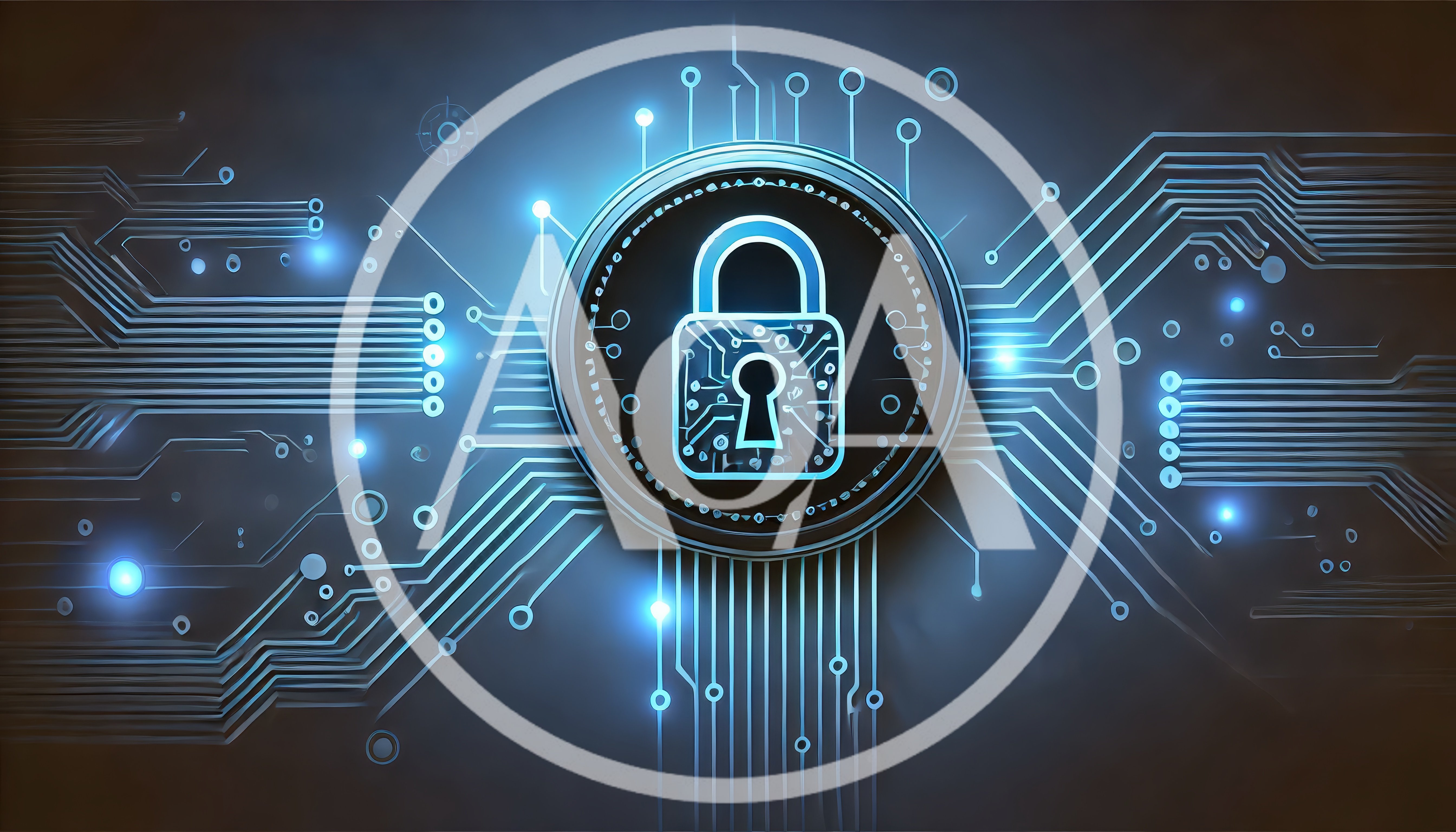 Digital Security Padlock Icon On Circuit Board Background