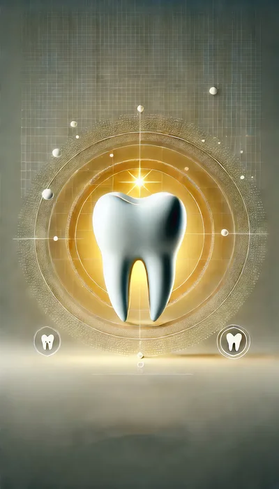 Digital Illustration of a Glowing Human Tooth