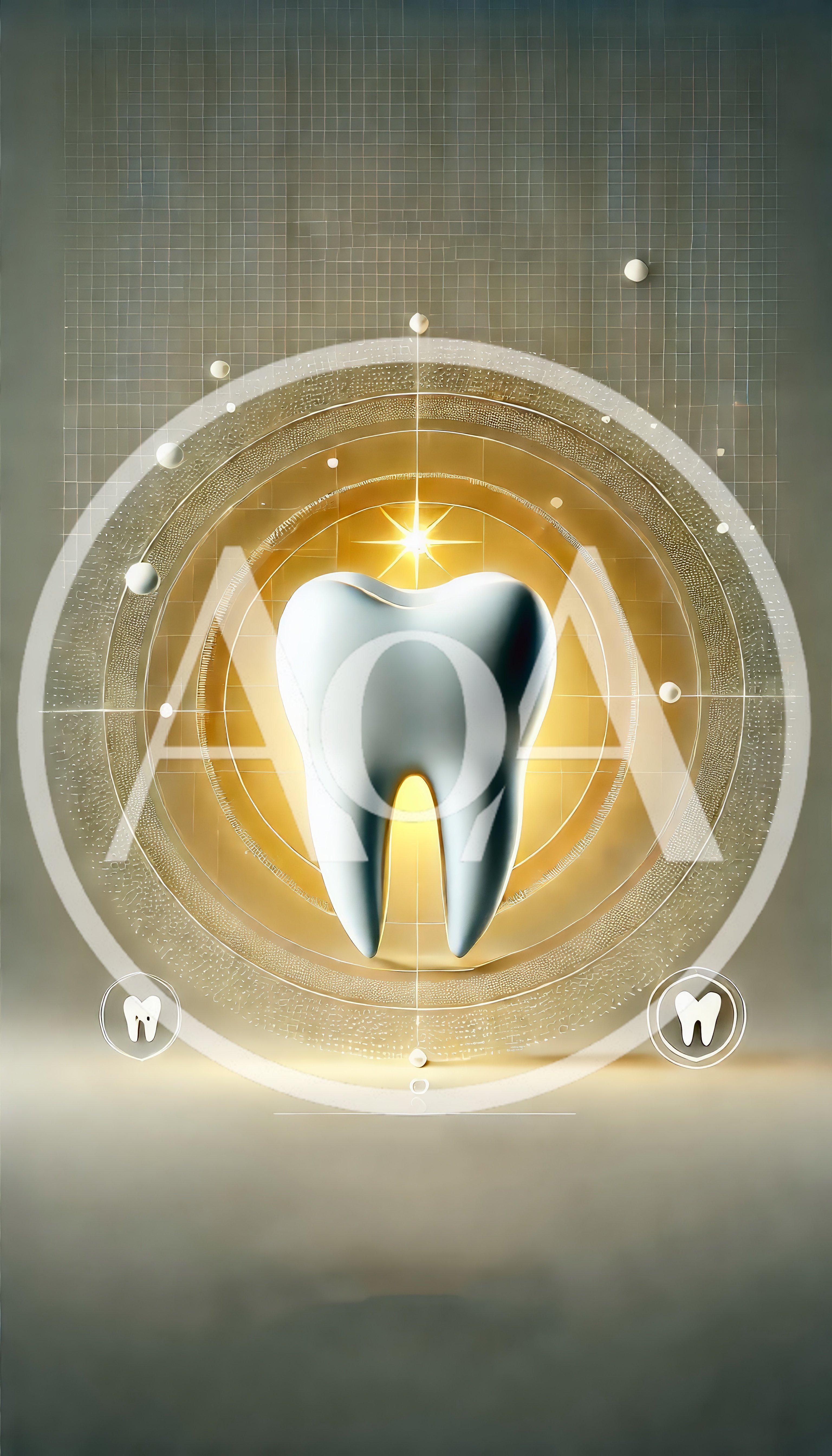 Digital Illustration of a Glowing Human Tooth