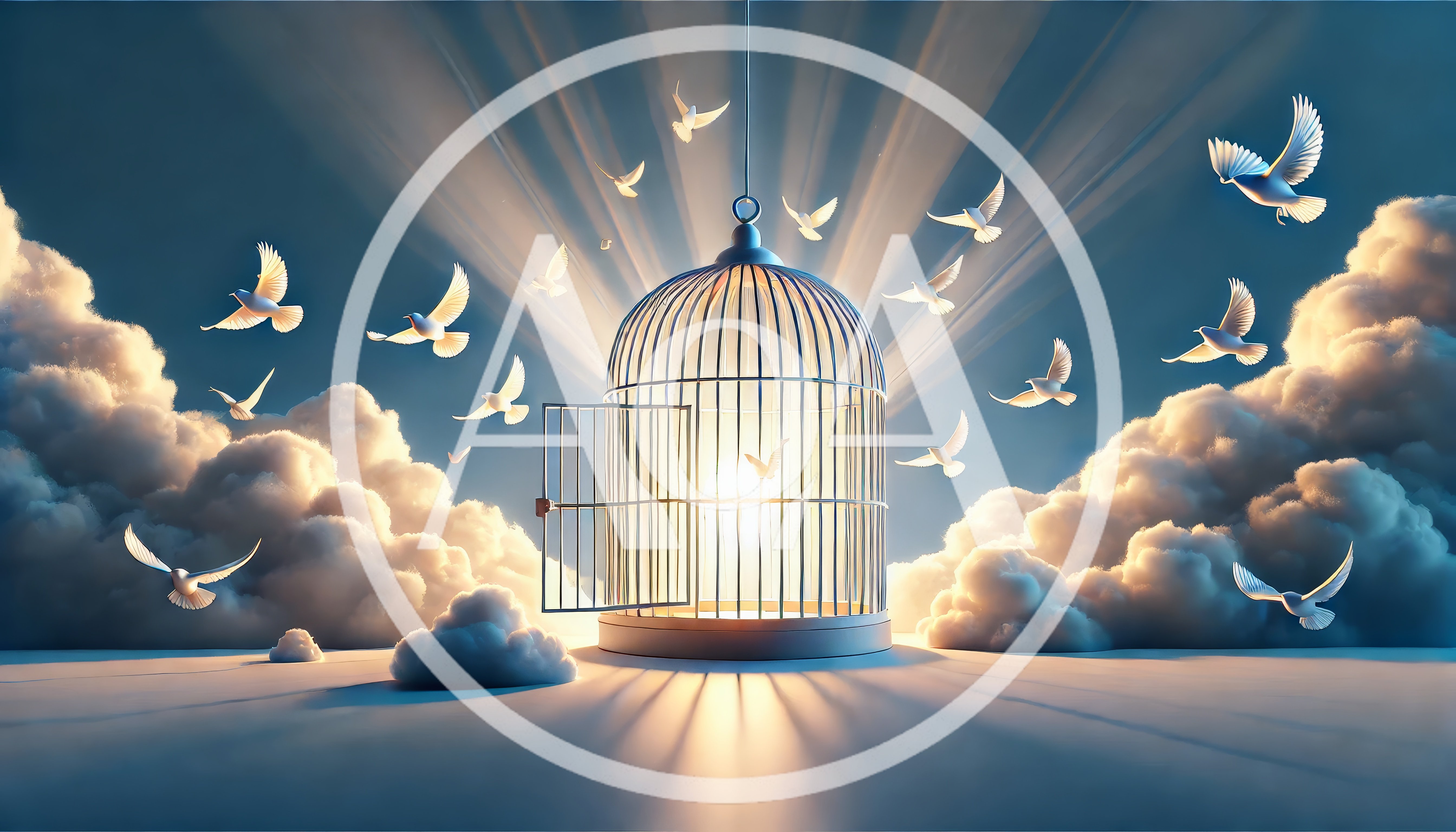 White Doves Flying From An Open Birdcage