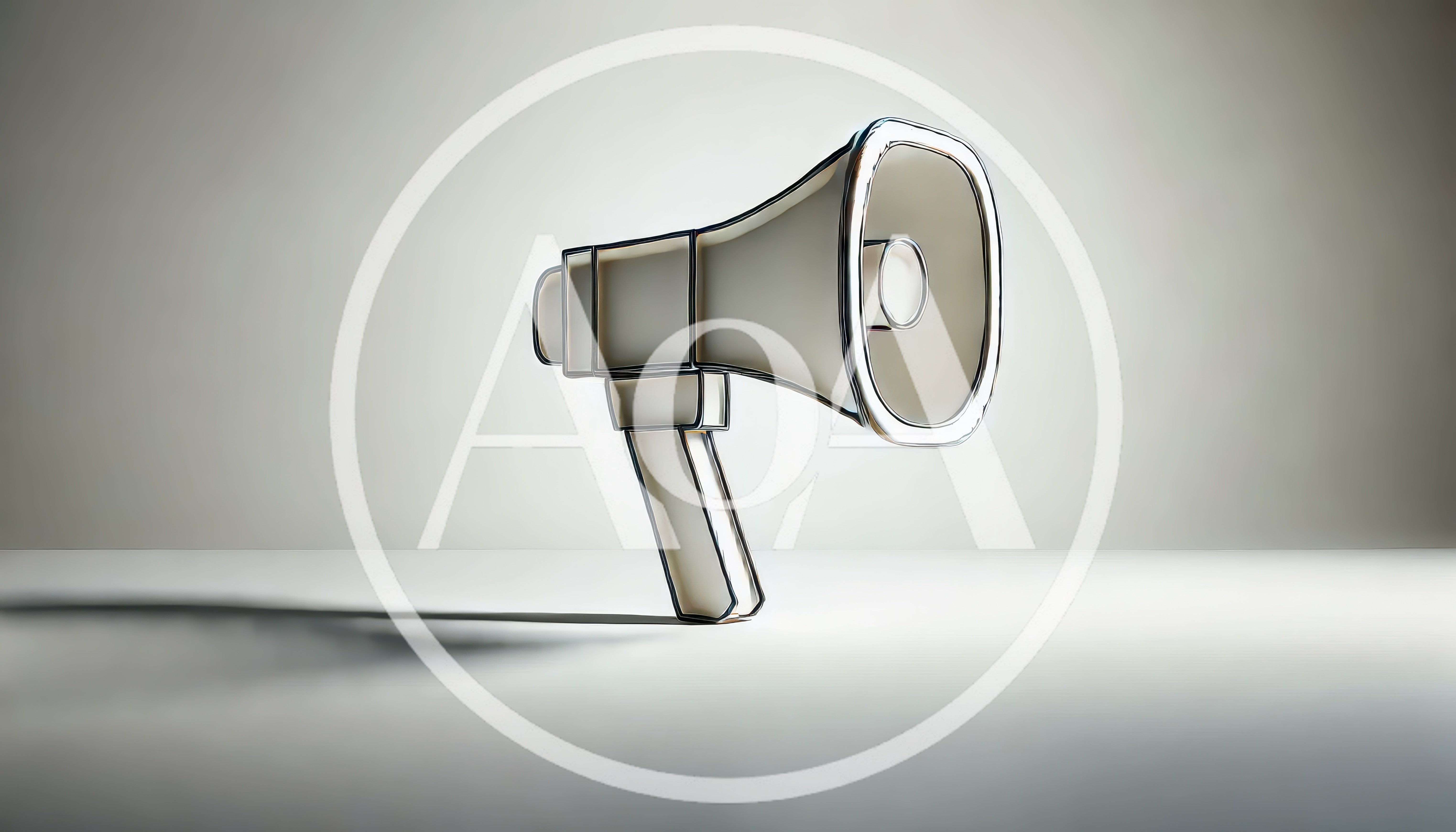 Stylized 3D Megaphone Icon On Neutral Background