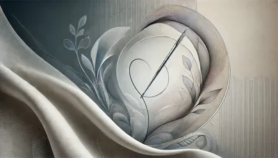 Abstract Needle And Thread Heart Illustration