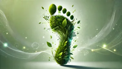 Conceptual Green Footprint Made Of Lush Foliage