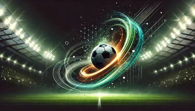Soccer Ball With Dynamic Energy Trails In Stadium