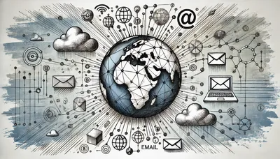 Global Network Connectivity Concept Sketch