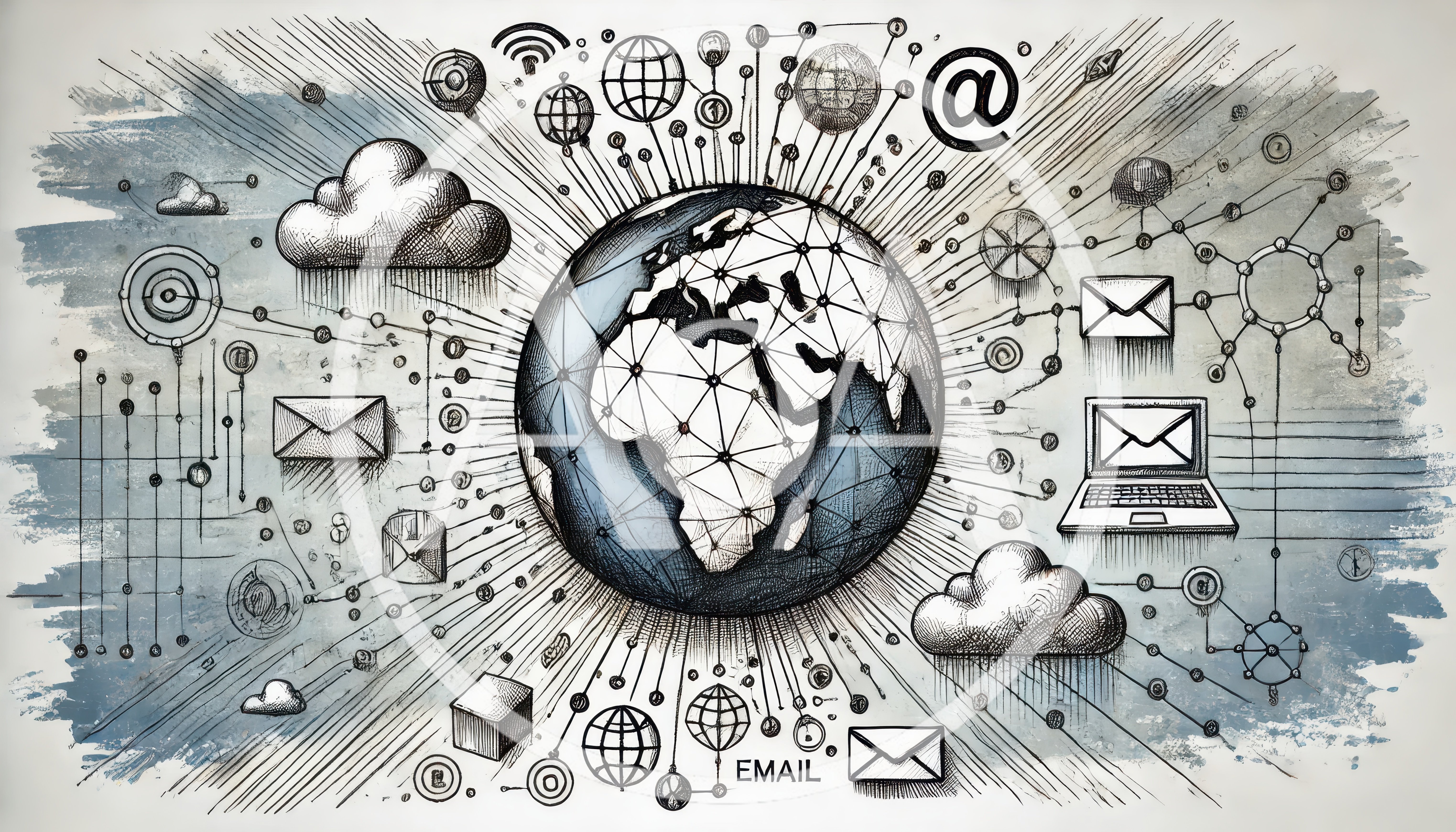 Global Network Connectivity Concept Sketch