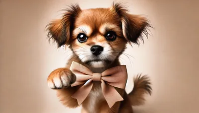 Cute Puppy Wearing A Bow Tie