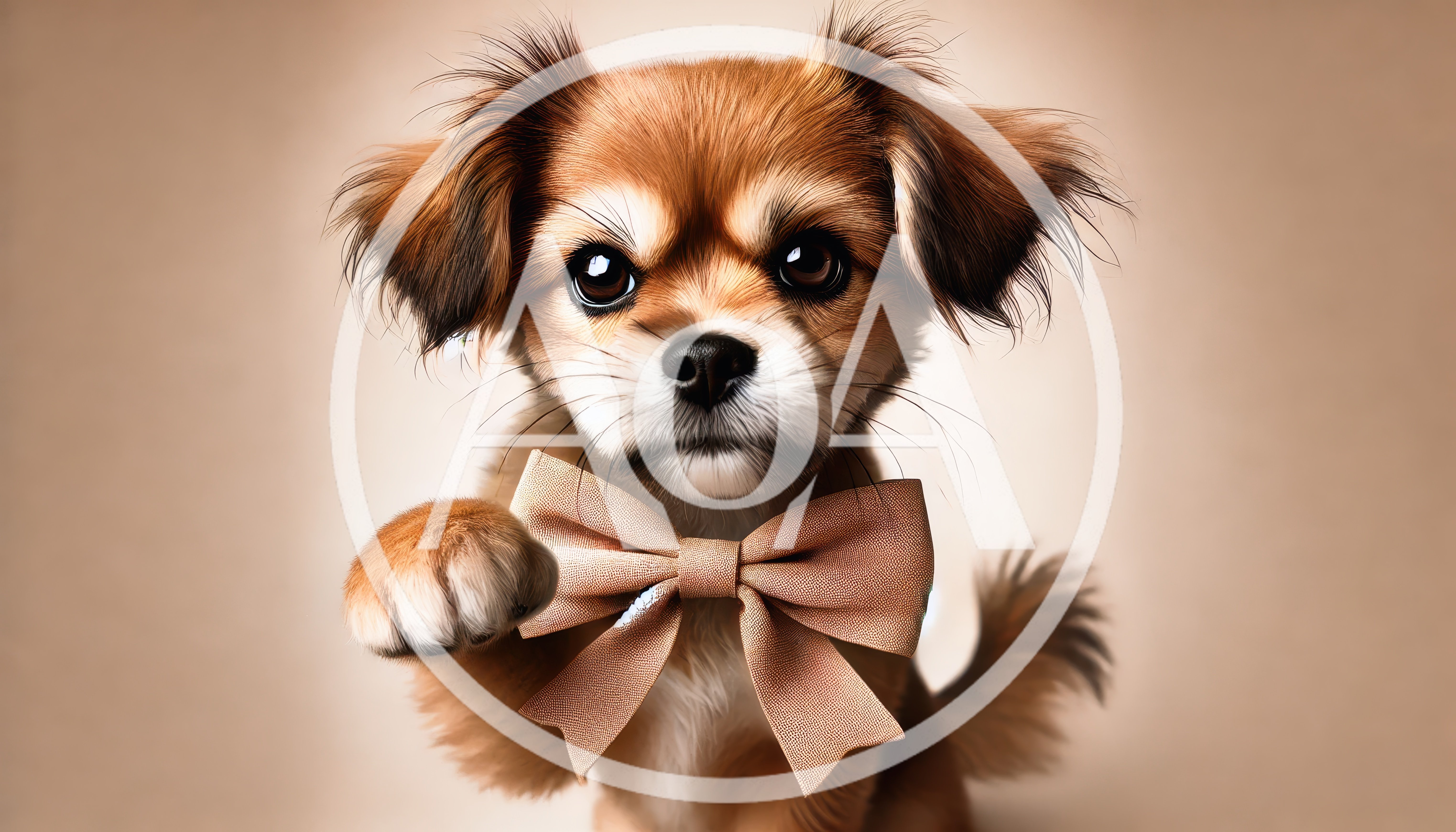 Cute Puppy Wearing A Bow Tie