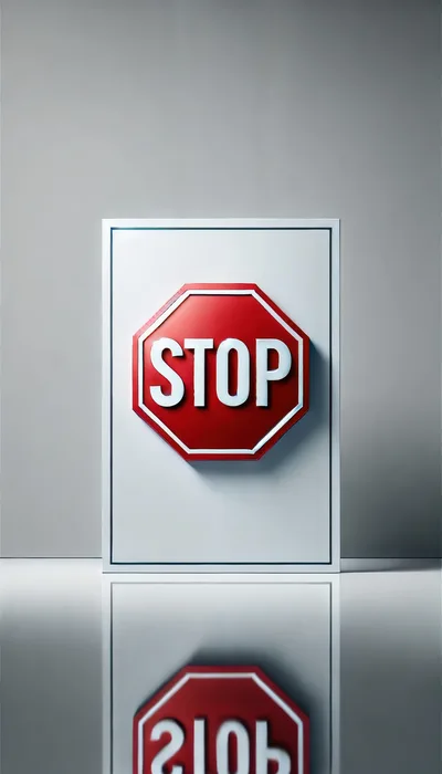 3D Rendered Stop Sign On White Panel