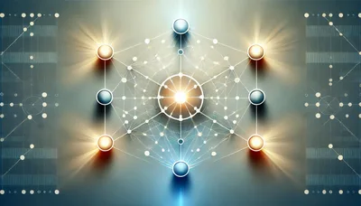 Abstract Digital Network Connection With Glowing Nodes