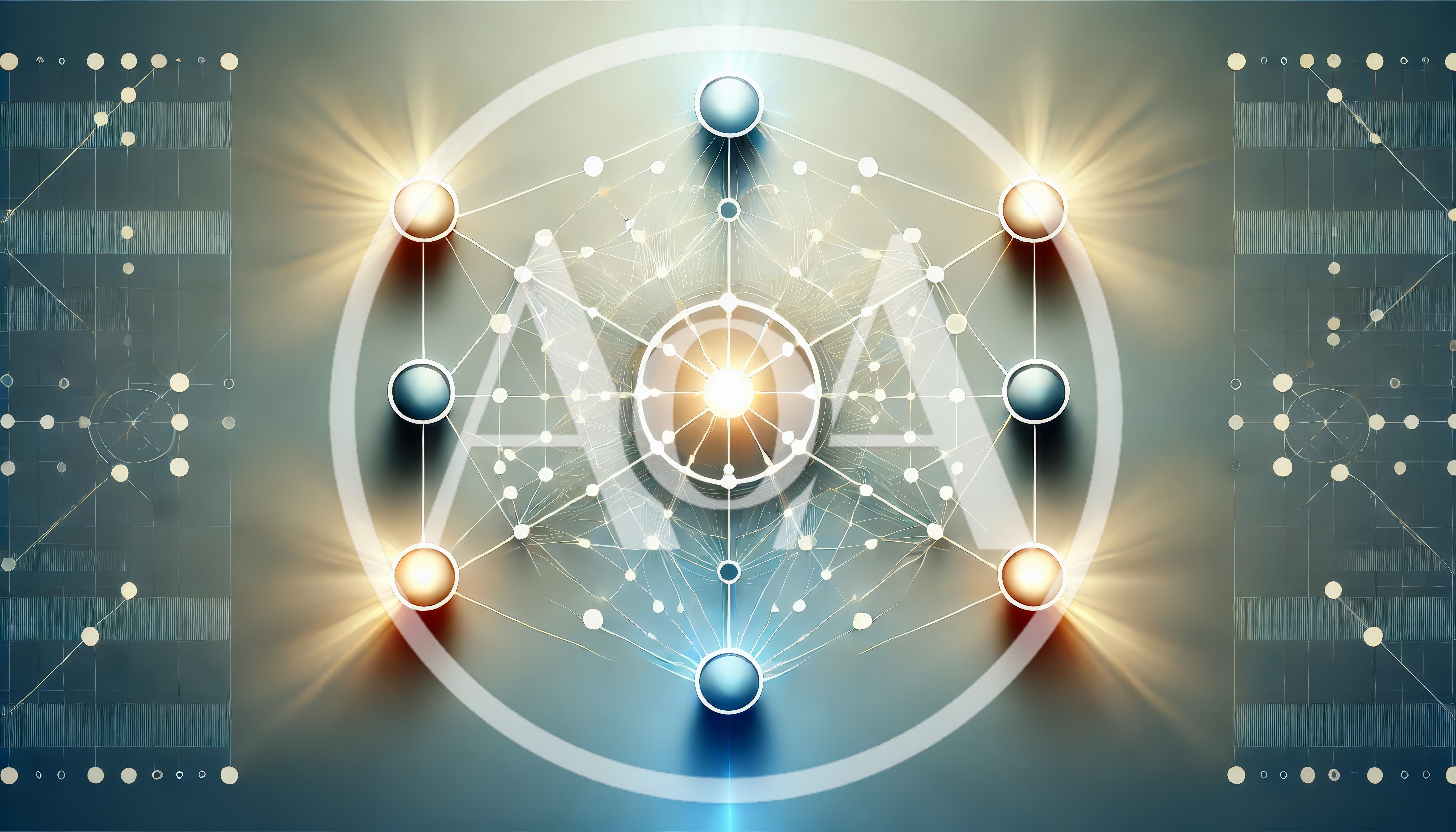 Abstract Digital Network Connection With Glowing Nodes