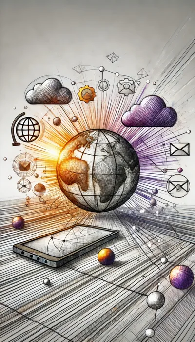 Digital Global Connectivity Concept With Smartphone And Globe