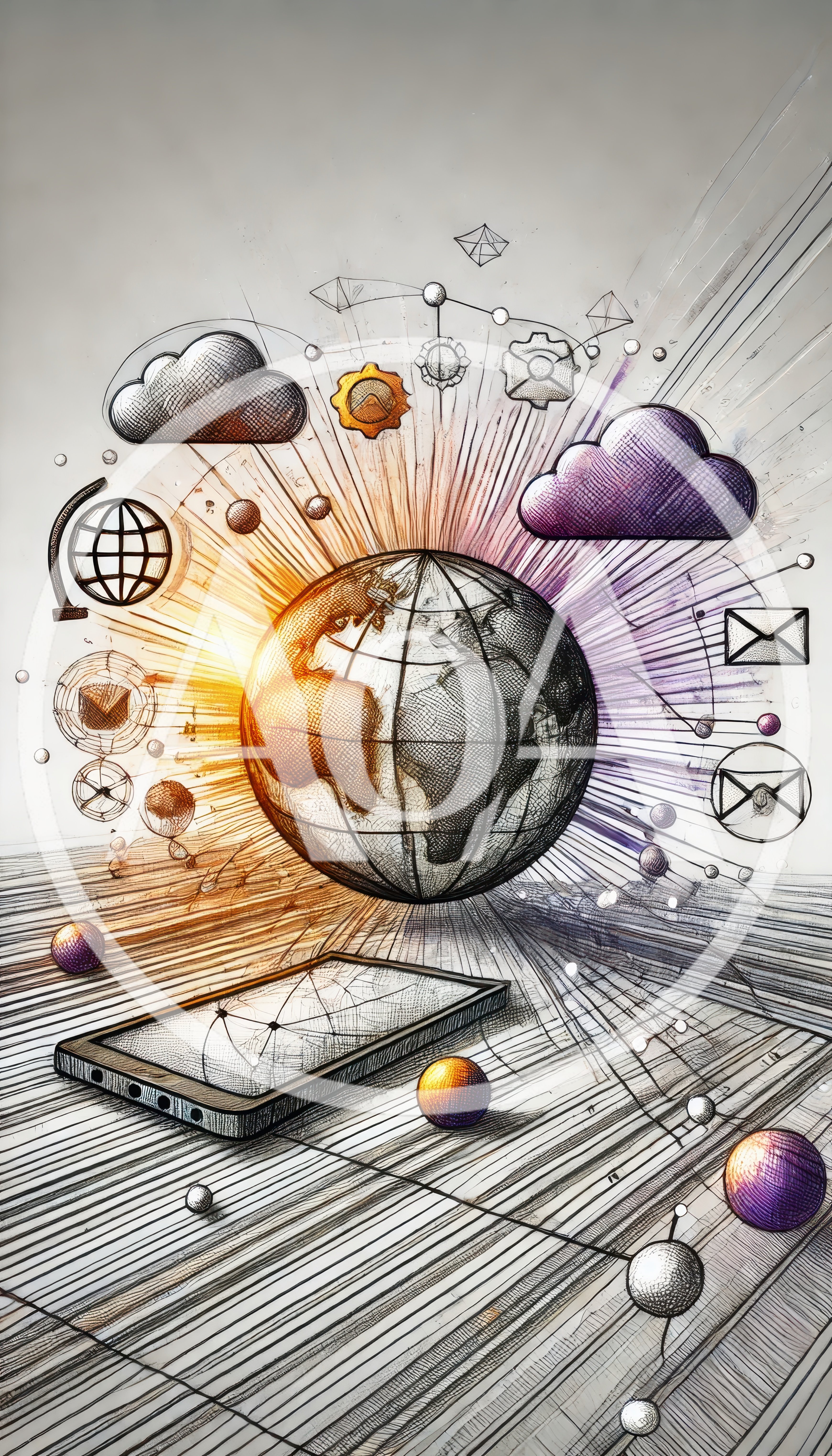 Digital Global Connectivity Concept With Smartphone And Globe
