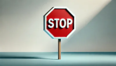 3D Rendered Stop Sign On A Wooden Post