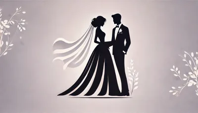Silhouette Illustration Of A Bride And Groom