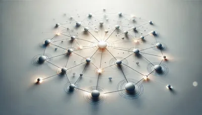 Abstract Digital Network Connection With Glowing Nodes