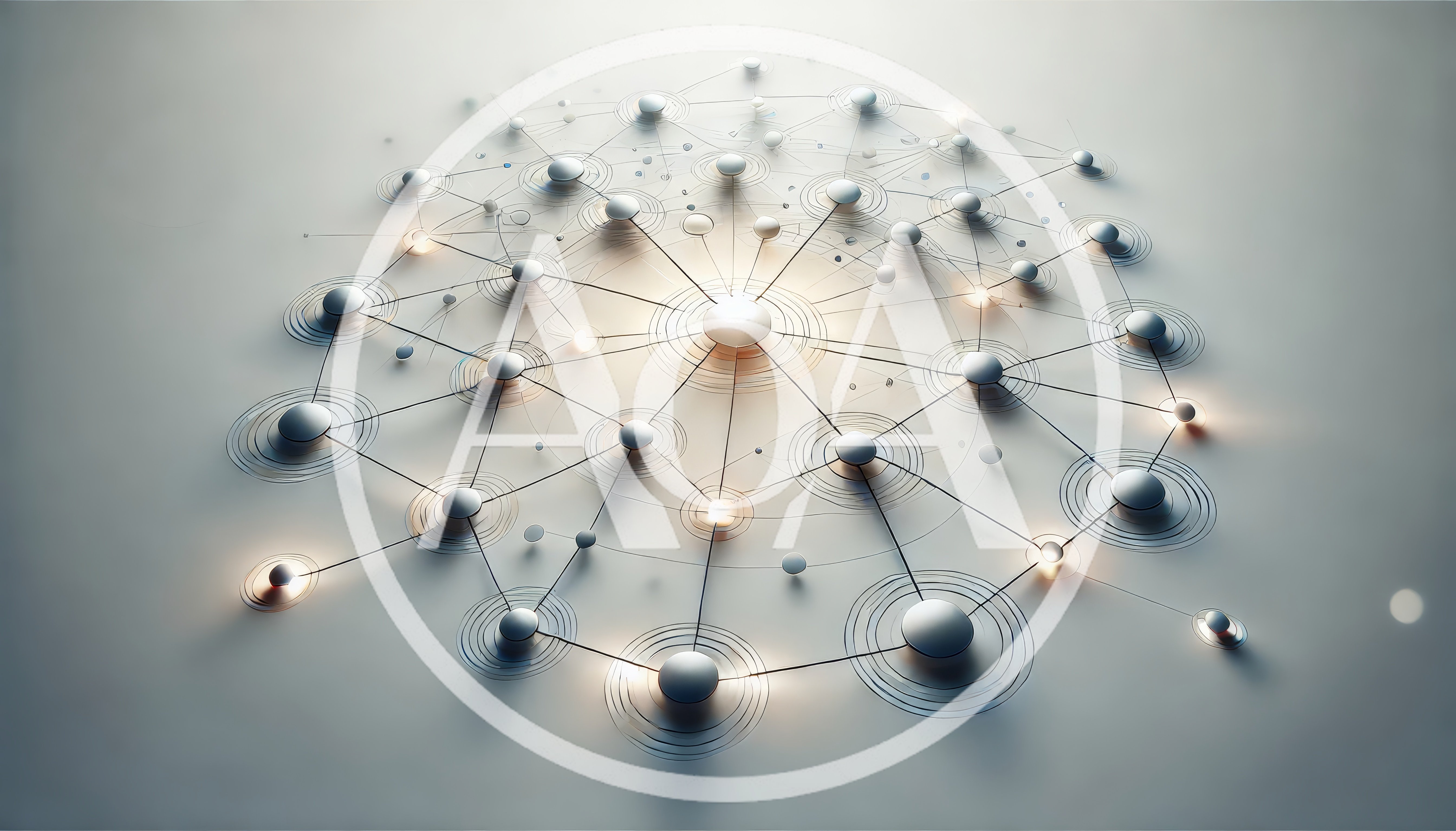 Abstract Digital Network Connection With Glowing Nodes