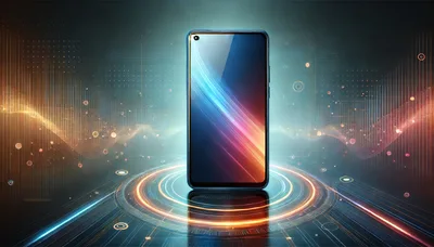 Smartphone Floating Above Glowing Digital Data Platform