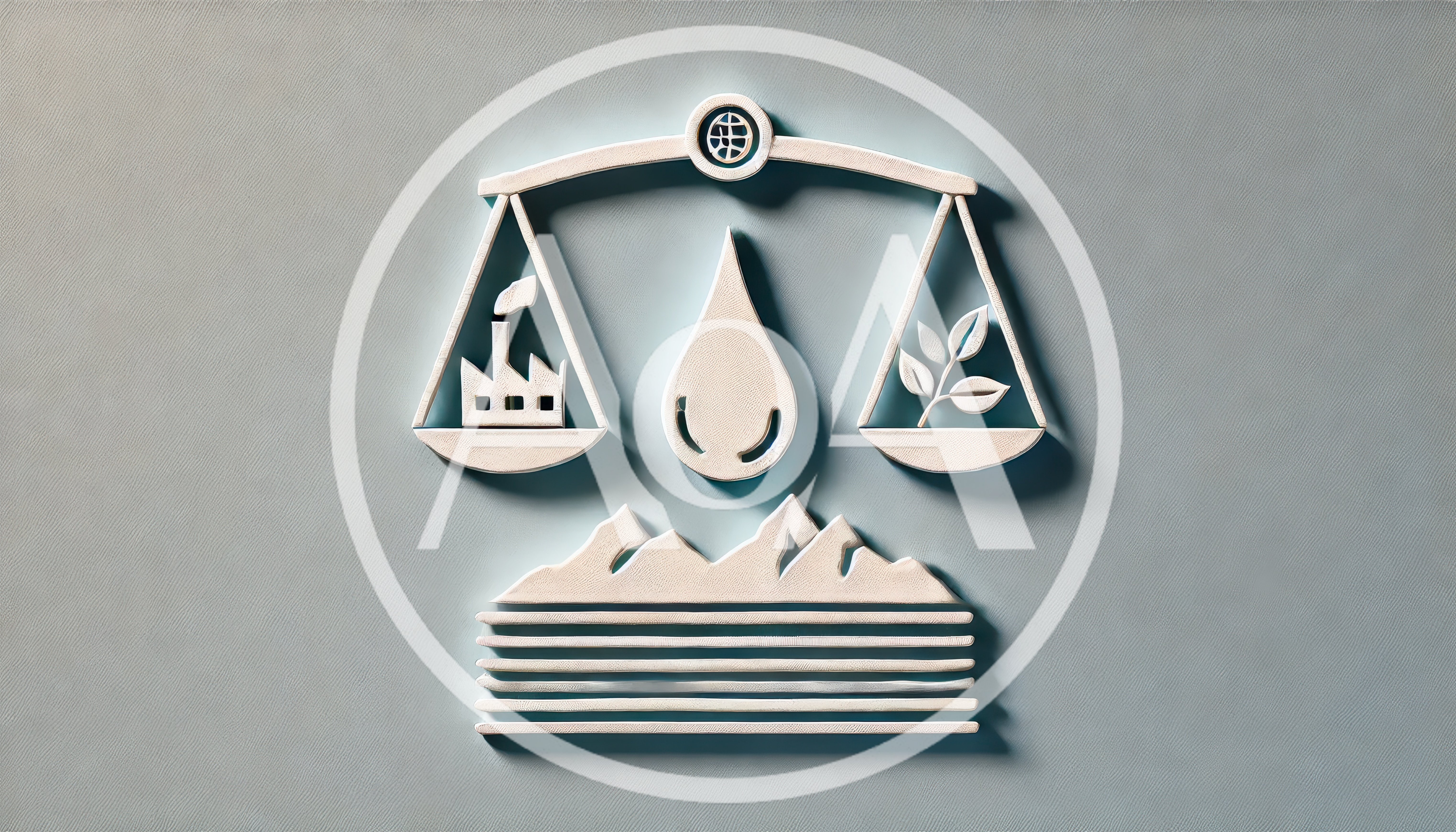 Conceptual Balance Scale With Industry And Nature Icons