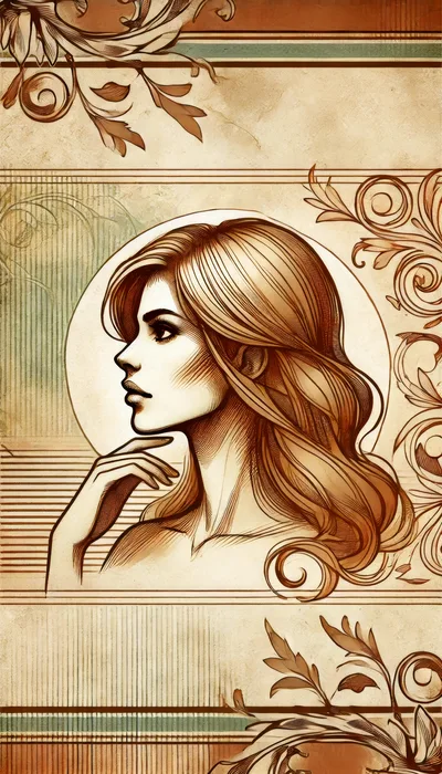 Art Nouveau Illustration Of A Woman In Profile