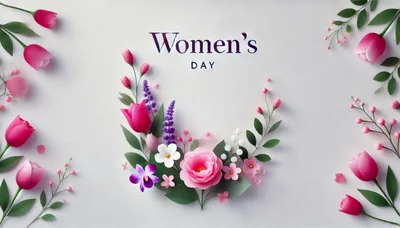 International Women's Day Floral Greeting Card Design