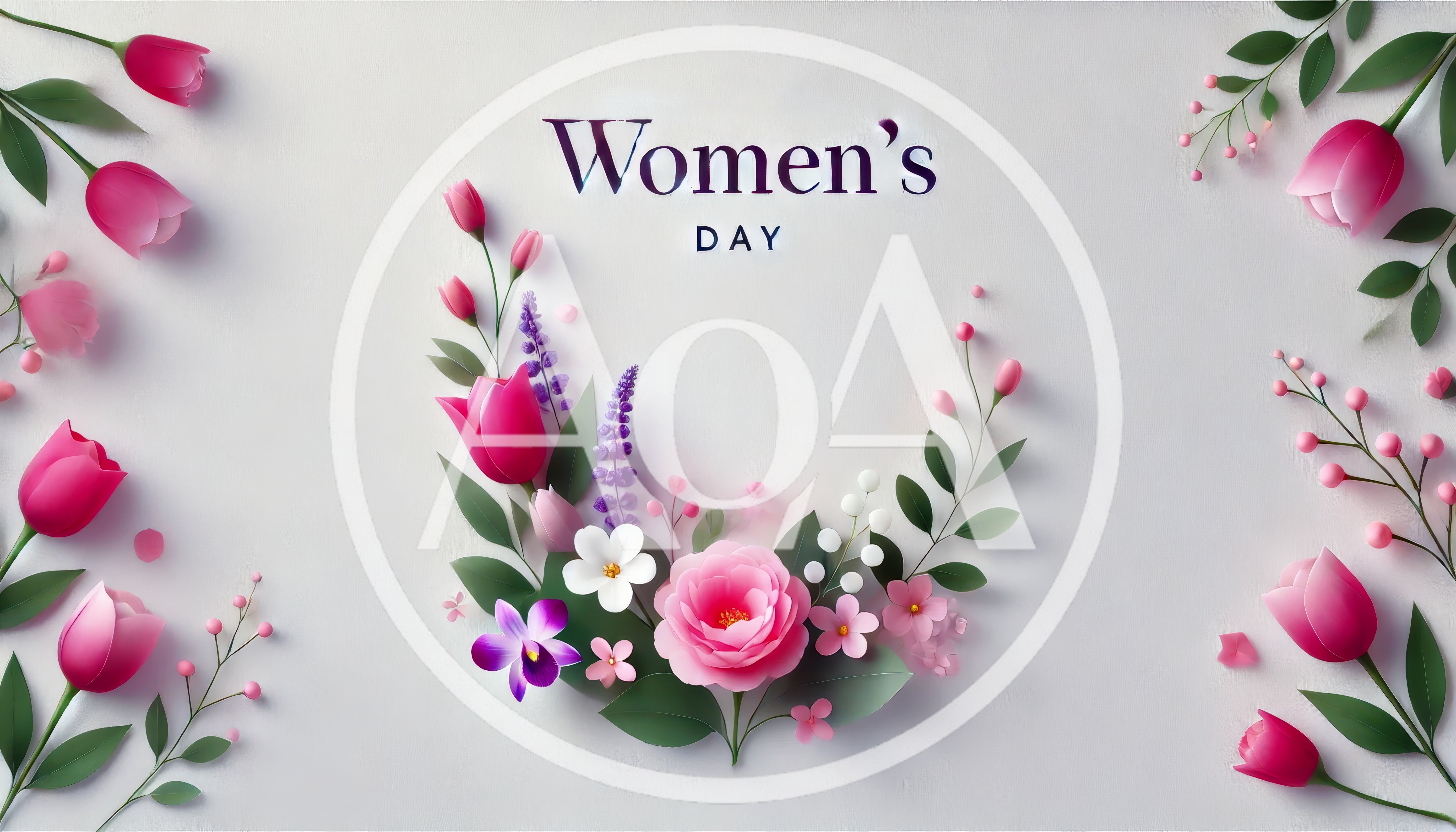 International Women's Day Floral Greeting Card Design