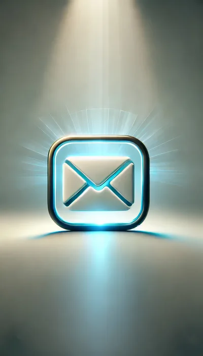 Glowing 3D Mail Icon With Cinematic Lighting