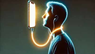 Digital Silhouette Of A Man Connected To A Smartphone