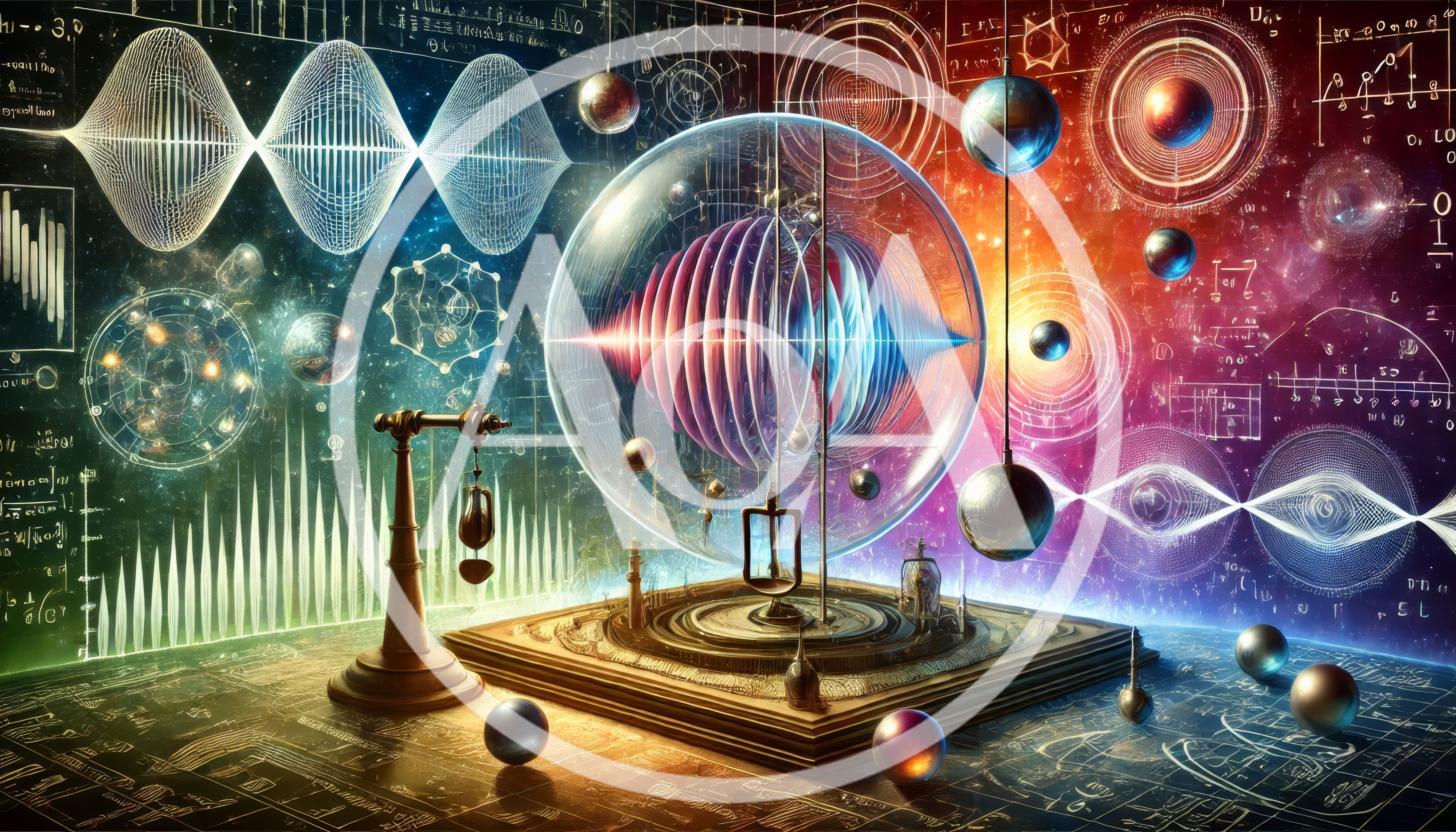 Abstract Scientific Apparatus With Glowing Energy Fields
