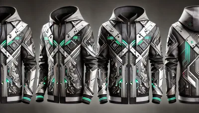Futuristic Cyberpunk Style Hoodies With Circuit Board Patterns