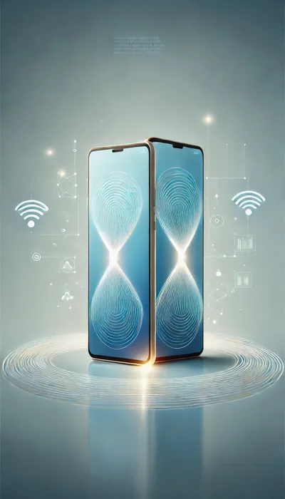 Digital Smartphones With Abstract Network Connectivity Graphics