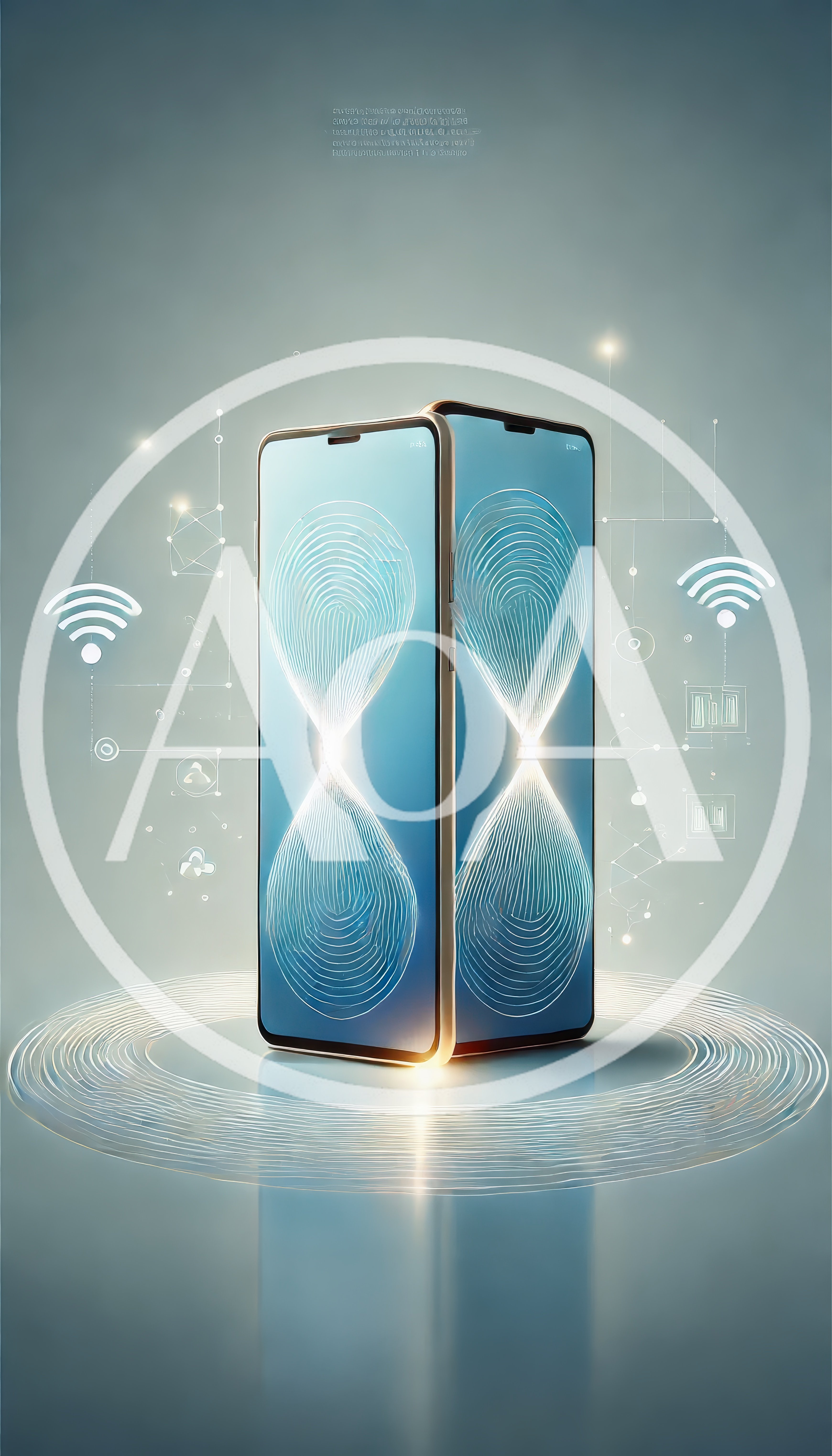 Digital Smartphones With Abstract Network Connectivity Graphics