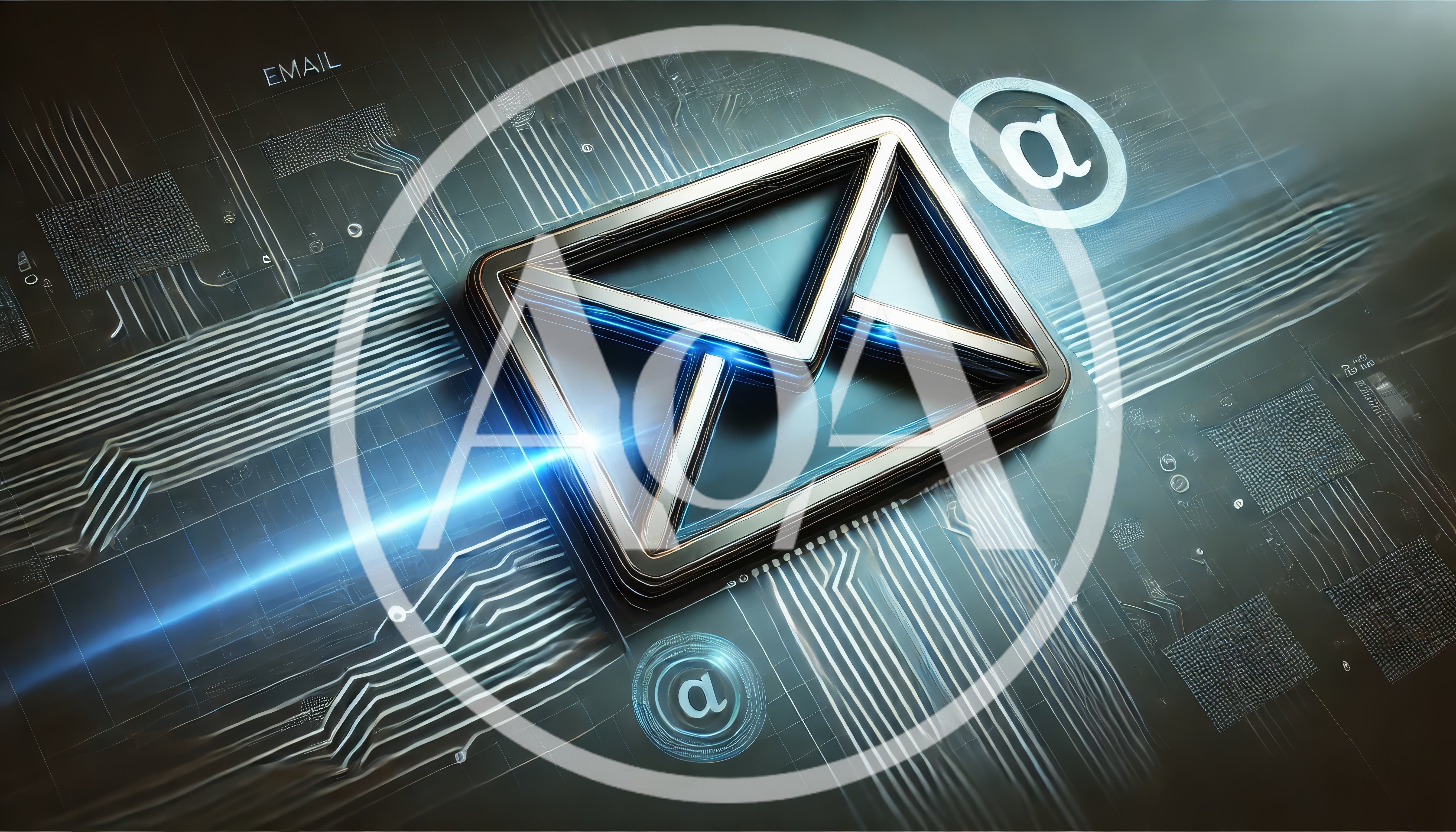 Digital Email Icon On Futuristic Circuit Board Background