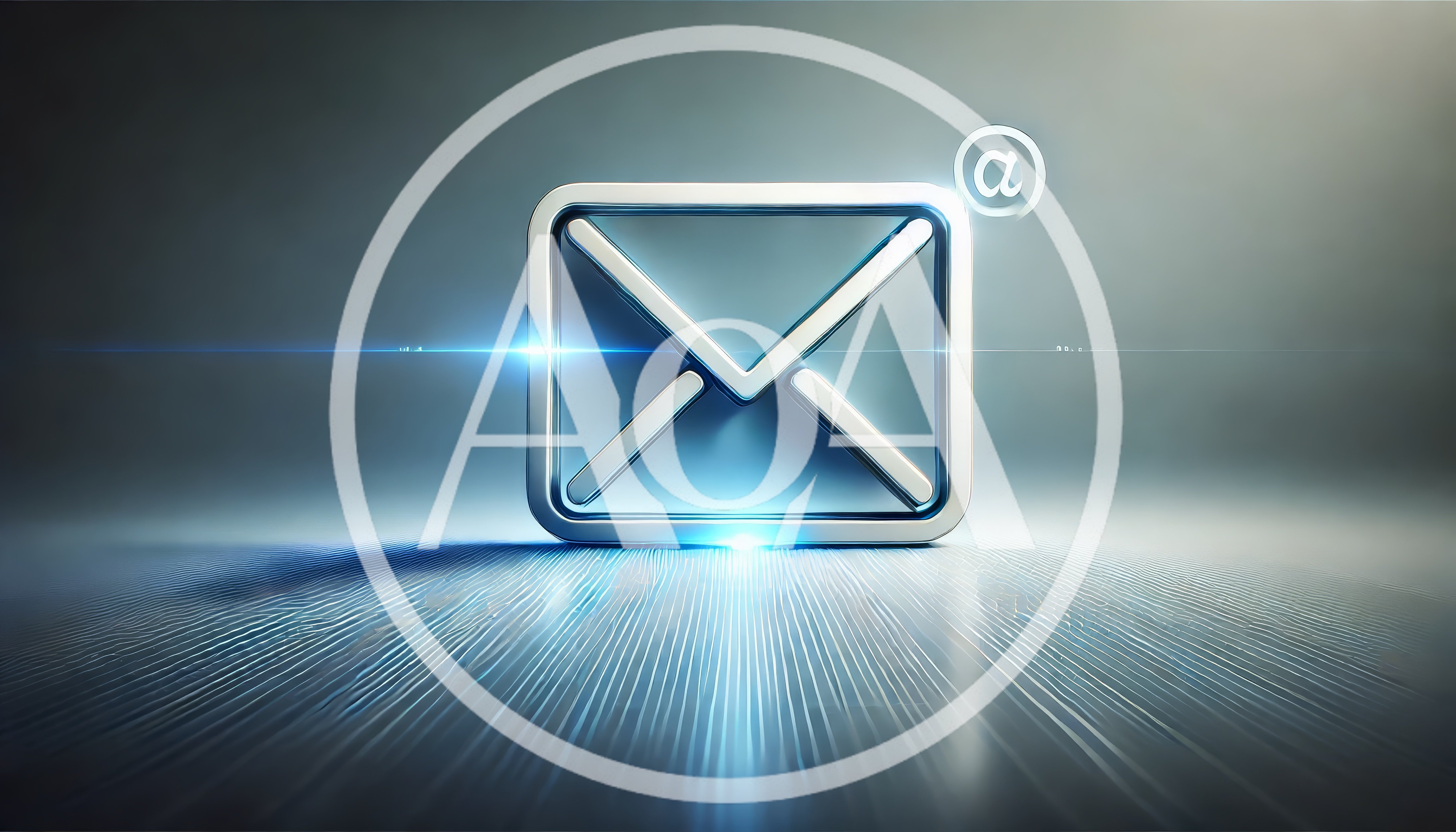 Metallic Email Icon With Glowing Light Effects