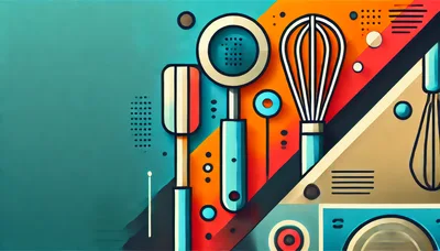 Abstract Kitchen Utensils Graphic Design Illustration