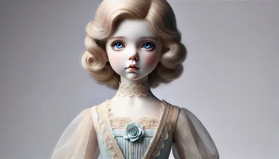 Portrait Of A Vintage Style Porcelain Doll