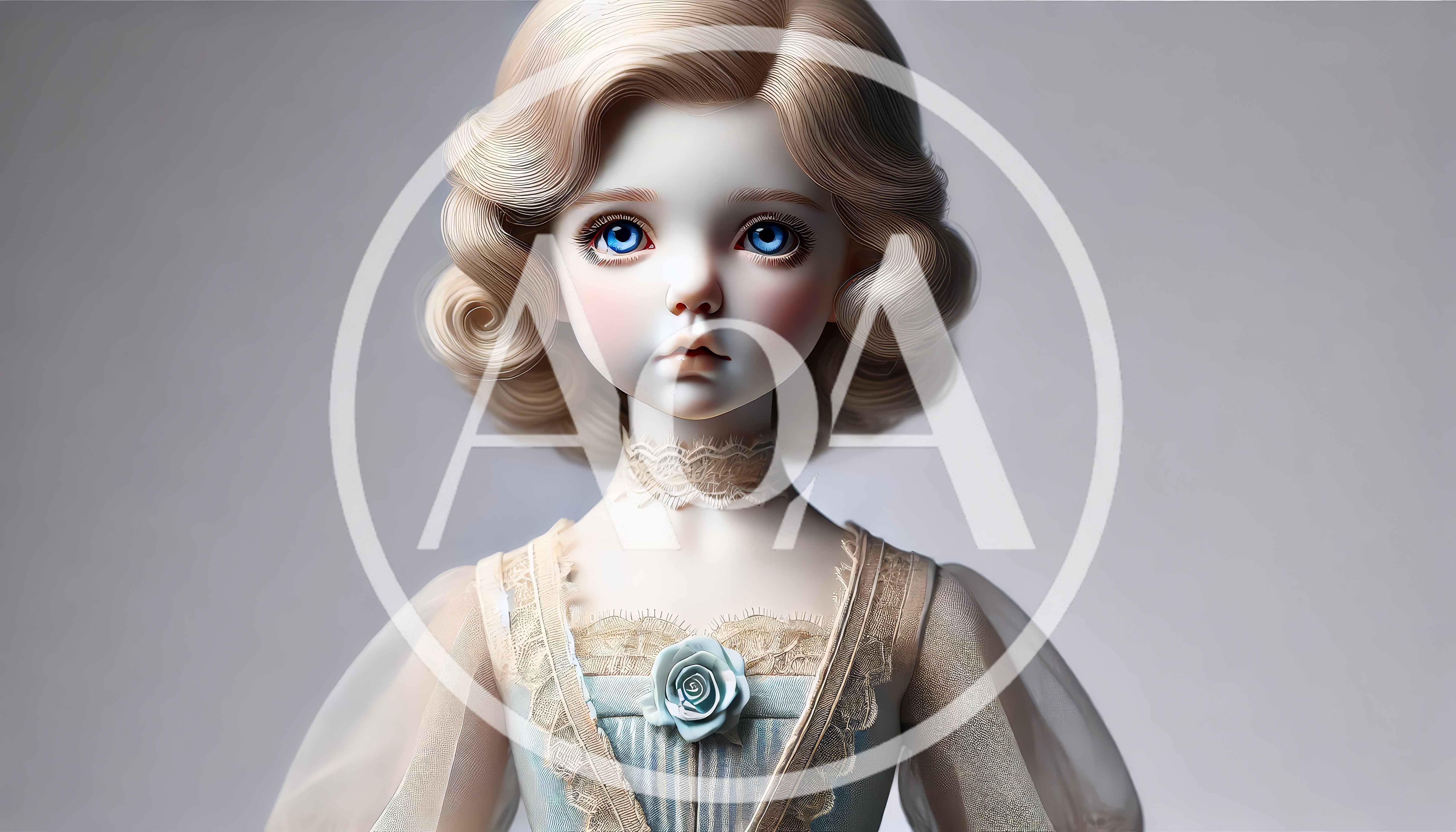 Portrait Of A Vintage Style Porcelain Doll