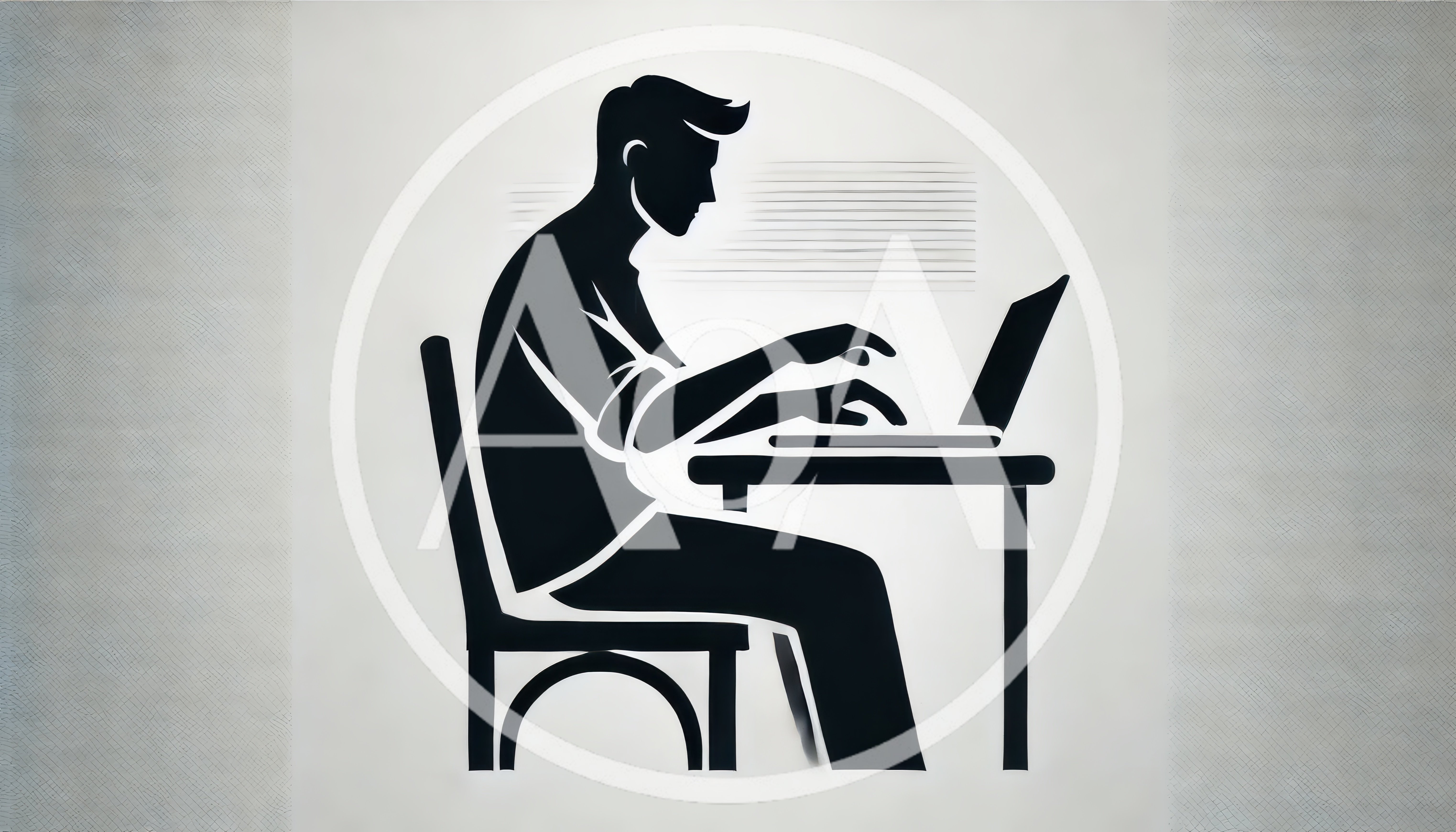 Minimalist Silhouette Of A Person Working On A Laptop