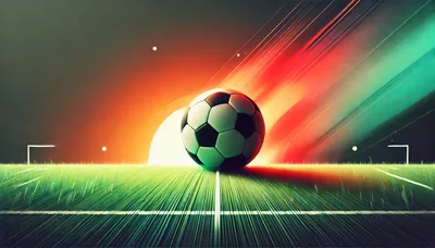 Soccer Ball Centered On A Stylized Sports Field