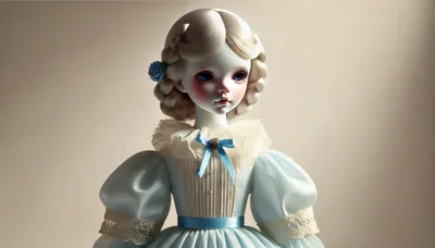 Vintage Style Porcelain Doll With Blonde Hair