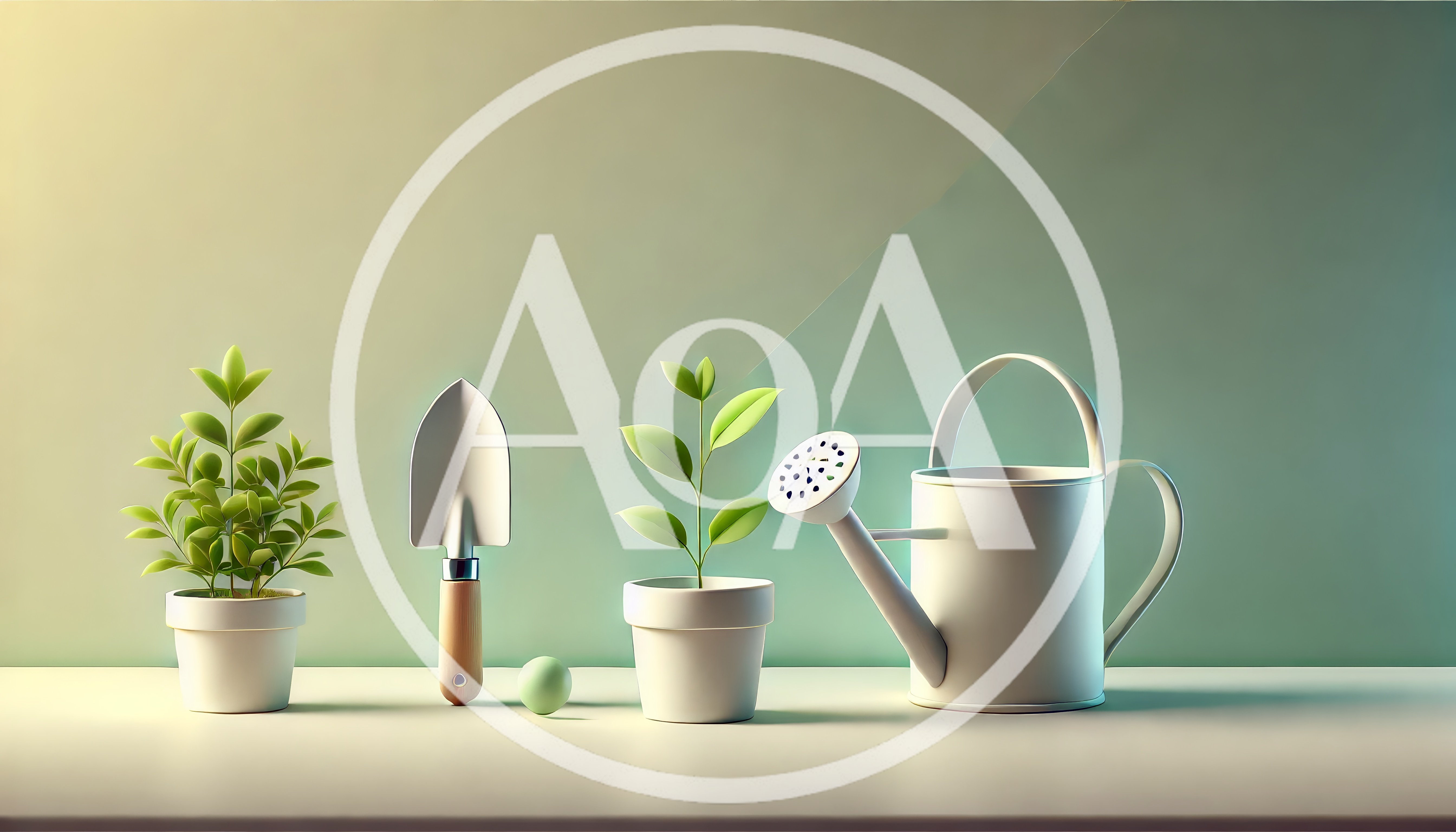 Gardening Tools and Potted Plants on Table
